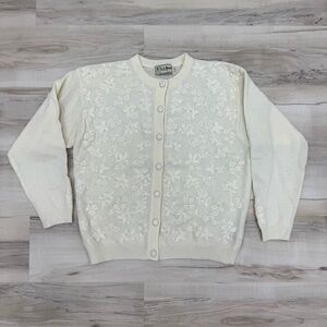 Vintage L.L. BEAN Wool Button Front Cardigan Sweater Women's Grandma core button